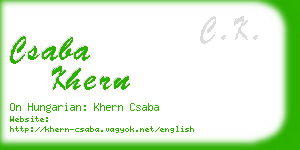 csaba khern business card